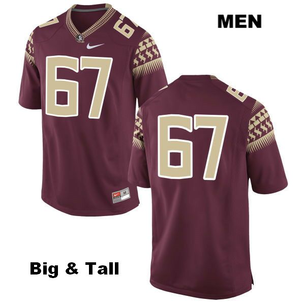Men's NCAA Nike Florida State Seminoles #67 Adam Torres College Big & Tall No Name Red Stitched Authentic Football Jersey MWH5469TF